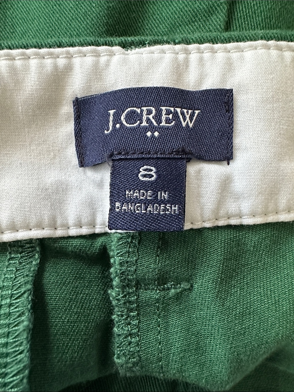 J. Crew Factory 5" Classic Chino Mid-Rise Kelly Green Fun Preppy Shorts Size 8 - Picture 7 of 8